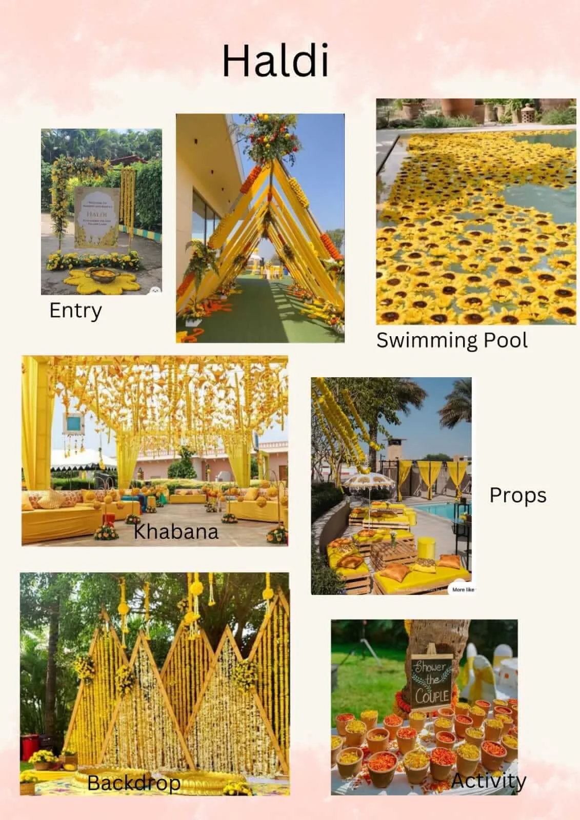 Haldi ceremony décor for a wedding celebration in Delhi NCR